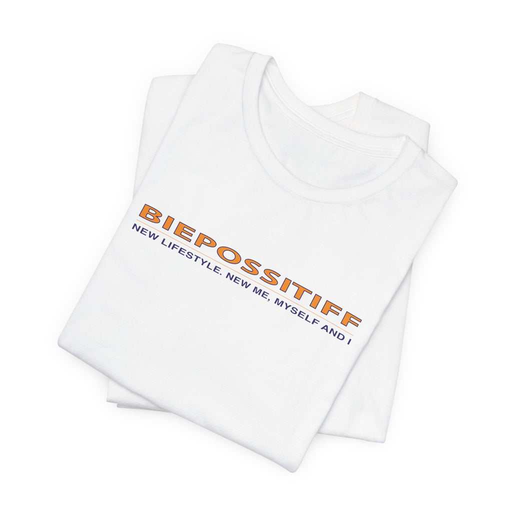 T-Shirt — 'BIEPOSSTIFF' Minimal Logo Tee (New Lifestyle Slogan)