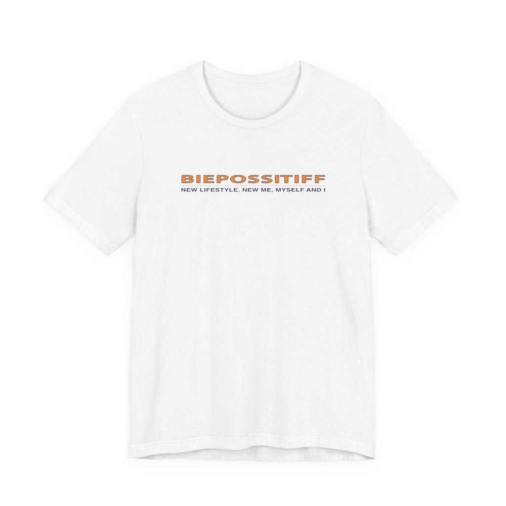 T-Shirt — 'BIEPOSSTIFF' Minimal Logo Tee (New Lifestyle Slogan)